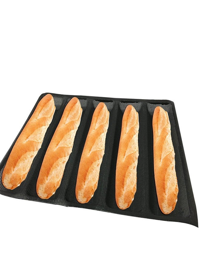 BLUE DROP Bluedrop Hot Dog Molds Silicone Bread Forms Non Stick Bakery Trays For Roll Toasting 5 Loaves 12" Sheets - Image 1